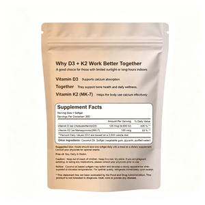 OEM D3 K2 Aceite de Coco 180 Cápsulas Blandas Suplemento Dietético Vitamínico para Apoyo Inmunológico en Adultos Vitaminas 2 en 1 Complejo <span class=keywords><strong>D</strong></span> K MK-7 - Product Image 2