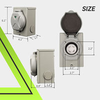 Boîtier d'entrée d'alimentation pour générateur, étanche, pré-percé, norme américaine L14-30P, 4 broches, 220V 30A, USB-A, 1 USB-C, 1 câble de 0,5m
