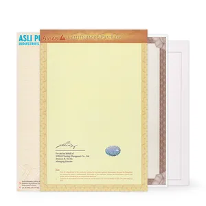 Yutai Impressão Personalizada A4 Watermark Security Document Diploma Papel Certificado De Graduação Do Ensino Médio Com Holograma Adesivo