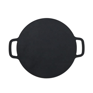 Portable Non-Stick Pre-seasoned Cast Iron Campfire Griddle Round Iron <strong>Grill</strong> <strong>Pan</strong> for Outdoor BBQ Cooking - Product Image 6