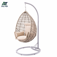 Fauteuil suspendu en forme d'œuf, pliable, moderne, durable, pour l'extérieur, en rotin PE, pour patio, jardin, balcon, café, restaurant, usage commercial