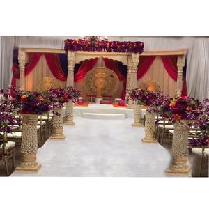 Rajwada boda fibra cuadrado Mandap Sydney tradicional oro tallado boda Mandap último diseño FRP boda Mandap Miami EE. UU. - Product Image 1