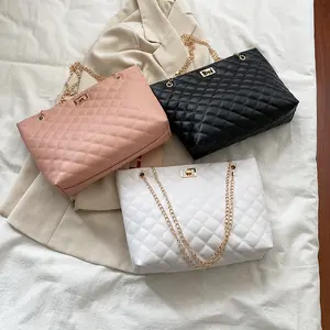 Women Tote Bag Large Capacity Ladies Bag Fashion Chain Ladies Hand Bags Handbags New Luxury Arrival Diamond Lattice For Women PU