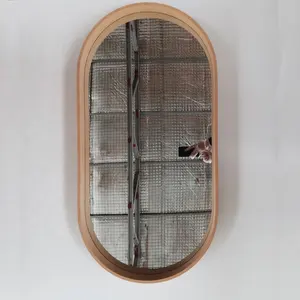 2022 wholesale MDF wood frame mirror oval mirror home decor mirror