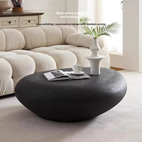 Table basse en forme de galet de style Wabi-sabi minimaliste moderne, en plastique renforcé de fibre de verre, forme irrégulière, pour la maison, les meubles d'hôtel