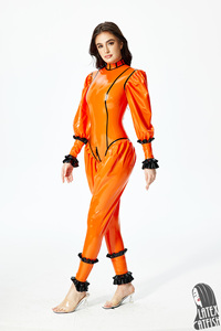 Combinaison en <span class=keywords><strong>latex</strong></span> pour <span class=keywords><strong>femme</strong></span> LatexCatfish, manches bouffantes, costume de mode pour adulte - Product Image 2