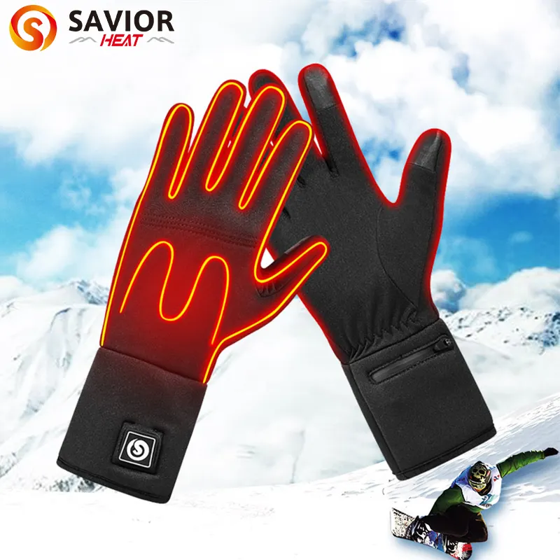 Touch Screen Thinnest Rechargeable Heating Glove Warmers Electric Winter Warming Heated Snowmobile Glove Liners for Men Women