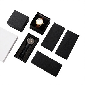 Factory-Direct Wholesale Biodegradable <b>Grey</b> Board Black Sponge Lined Watch <b>Boxes</b> Lid-and-Tray Style Rectangular Square <b>Storage</b> - Product Image 3