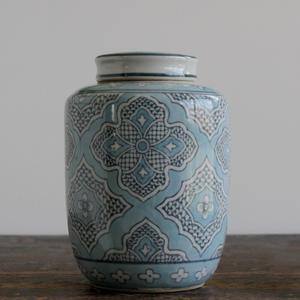 จีนแบบดั้งเดิมหรูหราพอร์ซเลนโบราณสีฟ้าและสีขาวกระป๋องโถเก็บเซรามิกสำหรับตกแต่งบ้าน - Product Image 5