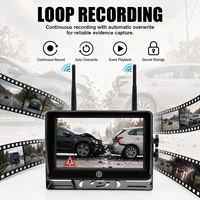 Système de caméra sans fil pour camion 1080P AHD avec écran tactile, kit de caméra de recul robuste, étanche IP69K, vision nocturne, DVR