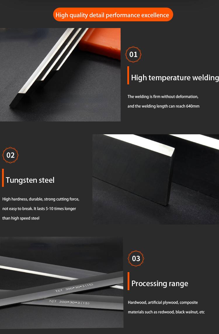 Fengke Tungsten 10mm Inlay Carbide Planer Blades TCT For Makita Wood Cutting Machine