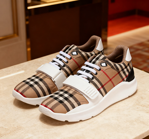 Venta al por mayor de fábrica de zapatos de hombre de marca de lujo con diseño clásico de rayas a cuadros, zapatos para caminar, zapatillas de tenis a la moda - Product Image 1