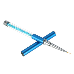 Pinceau liner pour nail art en nylon ultra-fin, manche métallique avec capuchon, stylo de traçage doux pour le dessin de lignes au vernis gel - Product Image 4