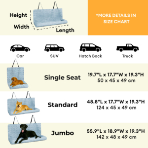 Cooling Travel Polster Sicherheit Rücksitz bezug Großes Hunde autos itz bett Blau mit Kopfstütze-Chill Rover - Product Image 6