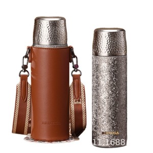 Termo de Vacío Bemga de Titanio Puro de Alta Calidad, Aislamiento Térmico de 12-24 Horas, Estilo Retro, <span class=keywords><strong>para</strong></span> Hombres y Mujeres, con Separación de Té y Agua - Product Image 5
