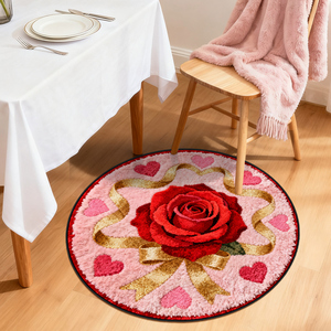 Ngày Valentine Tùy Chỉnh In Thảm Màu Đỏ Thông Tư Hoa Hồng Khuôn Mẫu Thảm Mềm Fluffy Vòng Trái Tim Thảm Phòng Khách Khu Vực Thảm - Product Image 3