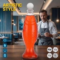 Bouteille à liqueur en verre de luxe Solent en forme de poisson, décanteur créatif pour vin en forme d'animal, fournisseur d'usine en gros pour restaurants de fruits de mer