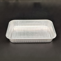 Barquette rectangulaire en aluminium avec couvercle, jetable, pour la préparation des repas et l'emballage alimentaire professionnel à emporter