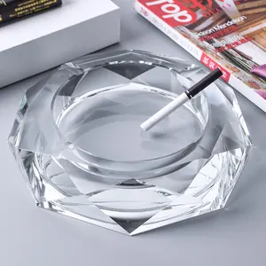 Customized Logo Crystal Ashtray Home Living Room Large Size Outdoor Personalized Trend Boutique High-end Gift Giving Manuf