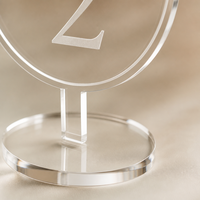 Panneau de table rond personnalisé en acrylique pour mariage, impression UV couleur, porte-carte de place transparent pour décoration de réception et événements
