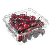 Boîte d'emballage pour fruits en plastique PET transparent, écologique, jetable, 32 oz, pour emporter, à clapet