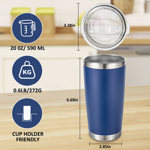 Tasses à gobelet enduit de poudre de 20 <span class=keywords><strong>oz</strong></span> <span class=keywords><strong>café</strong></span> bouteille <span class=keywords><strong>d</strong></span>'eau isolée à double paroi personnalisée en acier inoxydable gobelet vierge en vrac - Product Image 6