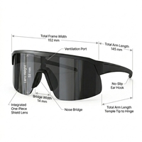Lunettes de soleil de sport pour hommes TG KC07-15A, monture TR90, verres polarisés, protection UV, design semi-cerclé pour activités de plein air