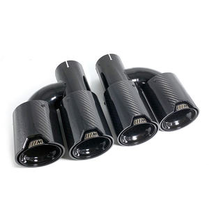 Paar Universal Auspuffrohr <span class=keywords><strong>M</strong></span> Performance H-Typ Doppel Carbonfaser Schwarz Edelstahl Endrohre für BMW Umbau - Product Image 1