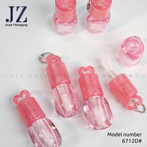 Son bóng Jinze sẵn sàng giao hàng, tuýp màu hồng không đều, có dây xích và đầu lớn, son bóng trống có sẵn trong kho - Product Image 4