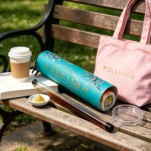 บรรจุภัณฑ์ทรงกระบอกแบบมีร่องสำหรับใส่ซูชิ เค้ก และโรล ทำจากวัสดุรีไซเคิล ย่อยสลายได้ เกรดอาหาร ขนาดสั่งทำได้ พิมพ์สี่สี - Product Image 1