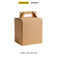 Boîte à poignée en carton ondulé 3 plis de haute qualité pour l'emballage de cadeaux et les plats à emporter, solution d'emballage robuste et personnalisable