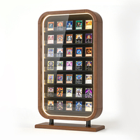 Présentoir à cartes en bois avec éclairage LED pour cartes à collectionner et cartes à échanger