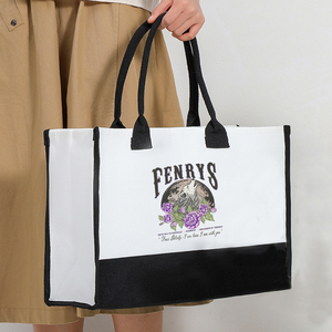 Sac de plage en toile personnalisé grand format avec motif « I Am Here I Am With You Throne Of Glass Merch », cadeau monogrammé - Product Image 3