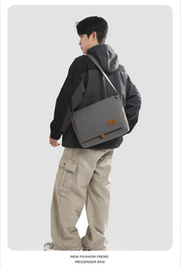 <b>Large</b> Capacity Men's Casual <b>Canvas</b> Shoulder <b>Bag</b> College Student Study <b>Bag</b> Commuting <b>Bag</b> Travel <b>Bag</b> Lightweight Crossbody <b>Bag</b> - Product Image 5