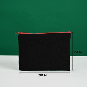 Bolsa de Lona Negra con Cierre, para Manualidades, Bolígrafos, Cosméticos, Multiusos, para Guardar Objetos Personales de Viaje - Product Image 3