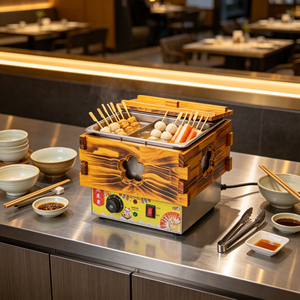Machine à Oden électrique à température constante, avec support en bois, pour la cuisson de snacks, de radis, de algues et de brochettes de viande - Product Image 3