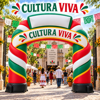 Arche gonflable publicitaire pour festival mexicain avec panneau personnalisé pour l'entrée de la foire de rue sur le thème du patrimoine culturel