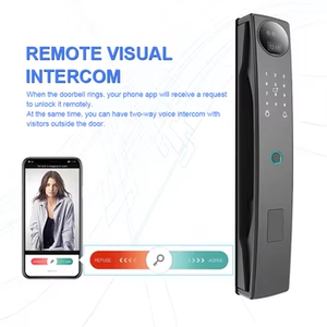 Çin toptan Tuya akıllı alüminyum alaşım ahşap/cam kilitleri kamera parmak izi gerçek zamanlı interkom 3D tanıma yüz kilidini - Product Image 2