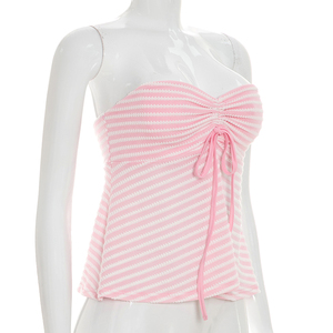 Viviblook Y26TP160 – Nouveau débardeur d'été décontracté sans bretelles avec cordon de serrage pour femme - Product Image 2