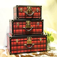 Ensemble de Bagages 3 Pièces Valise en Cuir de Luxe Vintage pour Décoration d'Intérieur Vente en Gros Usine