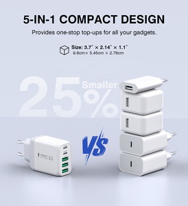 Cargador de Pared USB C de 50W y 5 Puertos HNT Factory, Adaptador de Carga Rápida PD+QC Multipuerto con OTP/OPV para <span class=keywords><strong>iPhone</strong></span> - Product Image 4