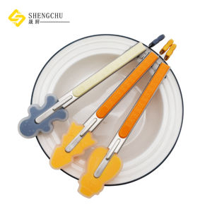 Accessoires de cuisine durables, pince alimentaire en silicone de qualité alimentaire avec manche en acier inoxydable, pinces à spaghetti et à pain, adaptées pour le barbecue - Product Image 2