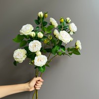 Bunga Mawar Sutra Besar Lembut Saat Disentuh, Mawar Mini, Kamelia, Bunga Buatan, Dekorasi Rumah, Perlengkapan Foto, Bunga Pernikahan/Pengantin