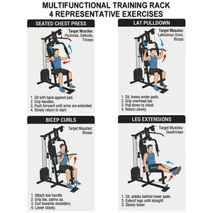 전문 공급 업체 홈 체육관 사용 근력 훈련 피트니스 장비 다기능 스테이션 - Product Image 3