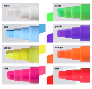 Tiza líquida fluorescente luminosa LED a base de agua borrable de varios colores, tiza líquida no tóxica ecológica - Product Image 5