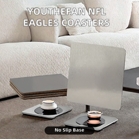 YouTheFan NFL Philadelphia Eagles Boasters Sous-verre carré antidérapant en acier inoxydable