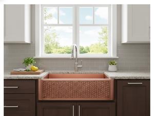 Solid Copper Farmhouse <b>Kitchen</b> <b>Sink</b> Apron Front Antique Polish Finish Large Deep Single Bowl Rustic Style <b>Kitchen</b> <b>Sink</b> for Home - Product Image 2