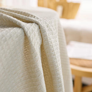 French Style Cotton Linen <b>Round</b> <b>Tablecloth</b> With Tassel Home Decor Washable Solid Color Waffle Texture Table Cover - Product Image 4