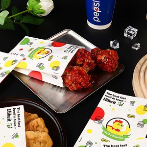 Custom Professional Eco-Friendly Kraft Takeout Bags Disposable <b>Grease</b> Proof PE Coated Sandwich Burger Wrapping Food-safe Takeout - Product Image 4