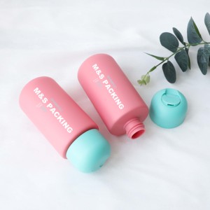 Hồng 200ml HDPE cảm ứng mềm chai lotion xi lanh với đĩa Top cap cho vẻ đẹp mực dầu gội phòng tắm chăm sóc tóc - Product Image 4